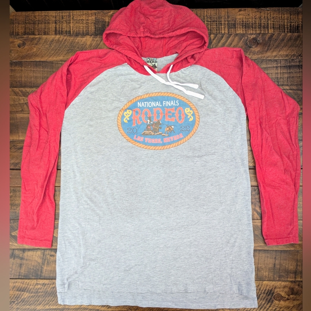 National Finals Rodeo NFR 2022 Las Vegas Long Sleeve Hooded Shirt Men's Large
